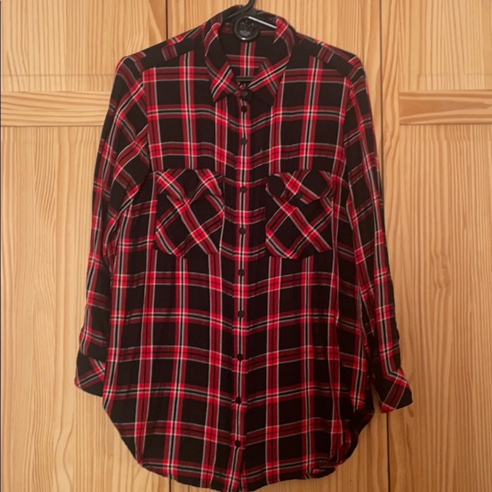 Evereve/Sanctuary Button-up Plaid Shirt Sz. Sm
